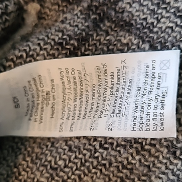 Madewell Windowpane Wool Angora Blend Turtleneck Oversized Boxy Sweater Small - Picture 9 of 10